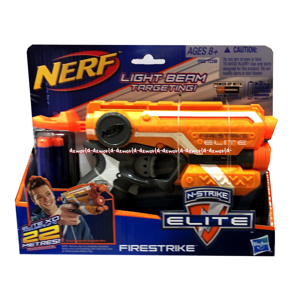 Nerf Light Beam Targeting Firestrike n Strike Pistol Mainan Warna Orange