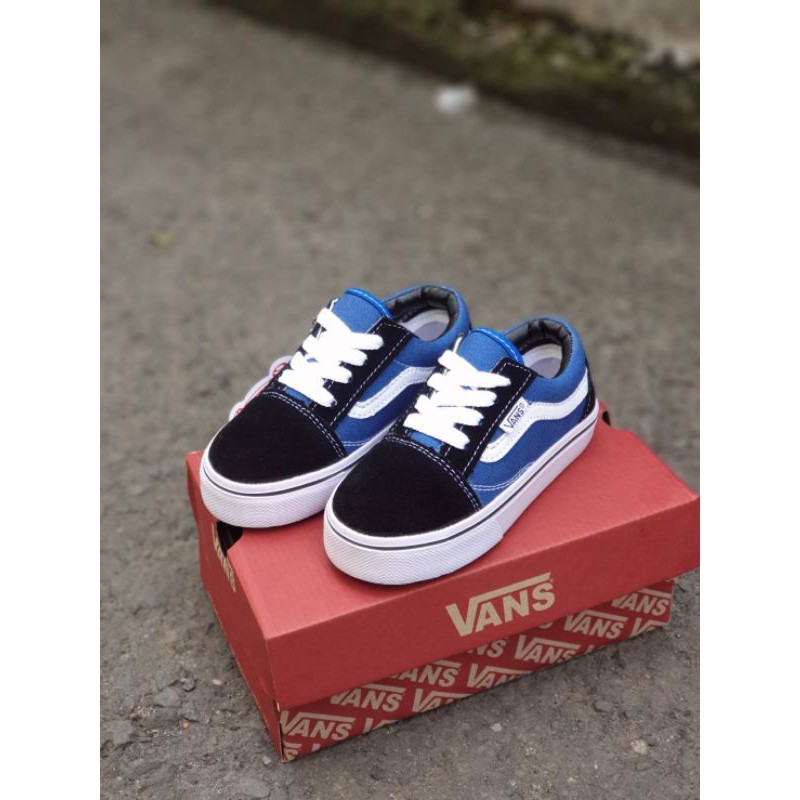 Sepatu Anak Vans Oldskool Black Blue Size 20 - 35 Import