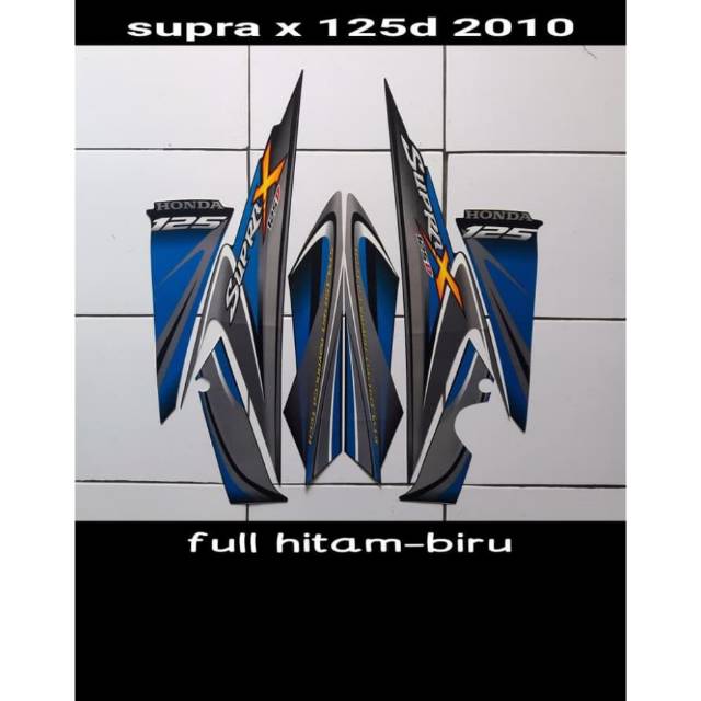 Striping supra x 125 D 2010 Full Hitam Biru
