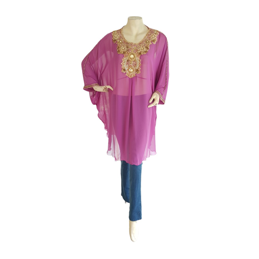 Kaftan India / Kaftan Import / Kaftan Pendek / Atasan Kaftan Ungu