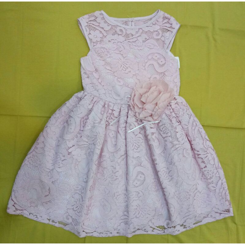 Dres Brukat Pink Bunga