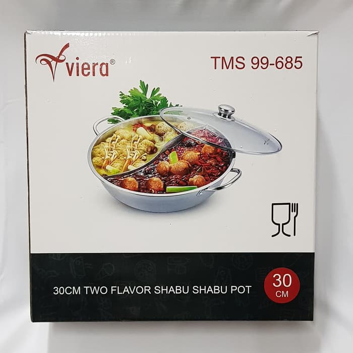 Panci Shabu Shabu Sekat Viera 30 cm / Shabu Suki Pot Stainless