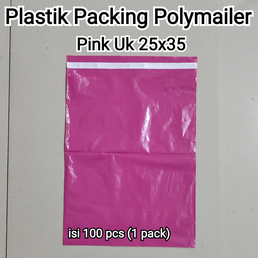 Polymailer uk 25x35 (100pcs) Plastik Packing Lem Hitam, Plastik Lem