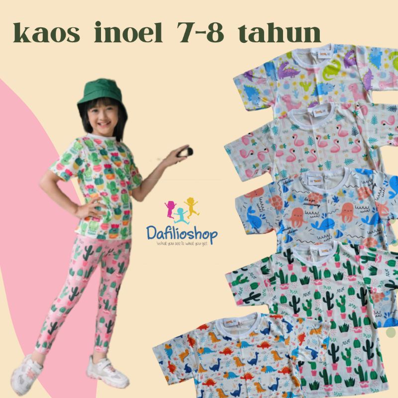 KAOS ANAK INUL INOEL KIDS SIZE XXL 7-8 TAHUN KAOS LENGAN PENDEK ADEM