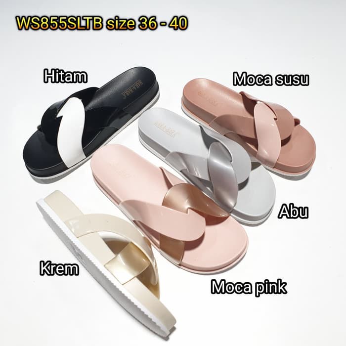 Sandal Jepit Wanita Bahan Eva Aksen Print Gaya Bohemian Lembut Un FZ120 Jelly Sandal Jepit Luofu San