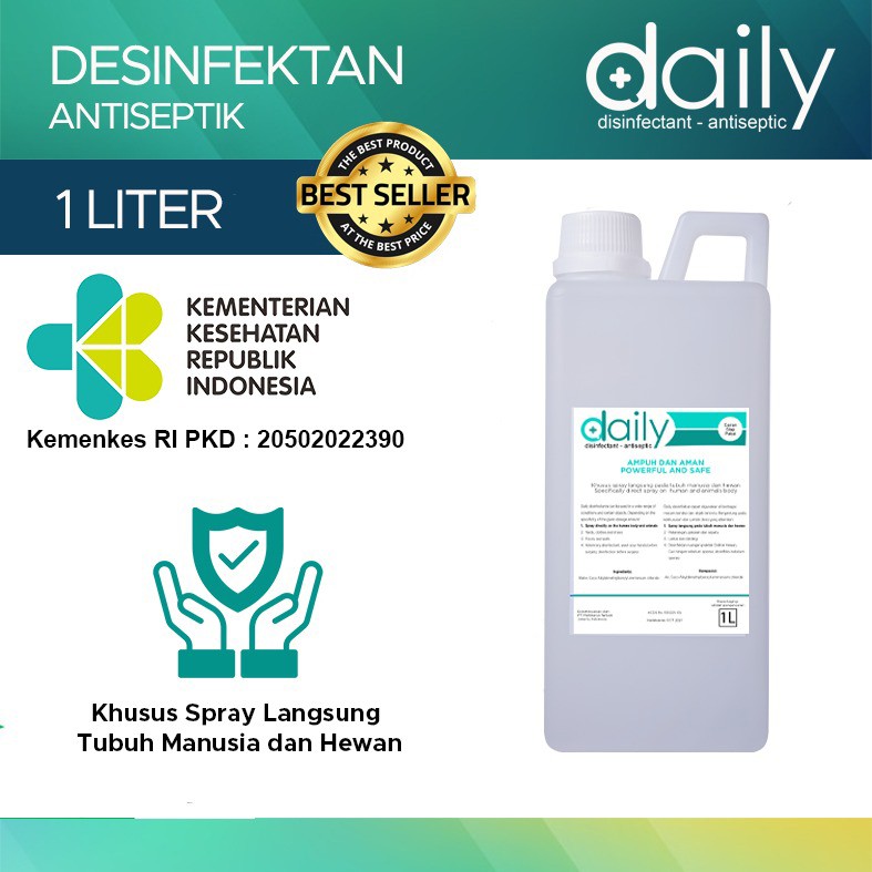 Jual DAILY DISINFECTANT ANTISEPTIC DESINFEKTAN 1 LITER 1L AMAN UNTUK ...