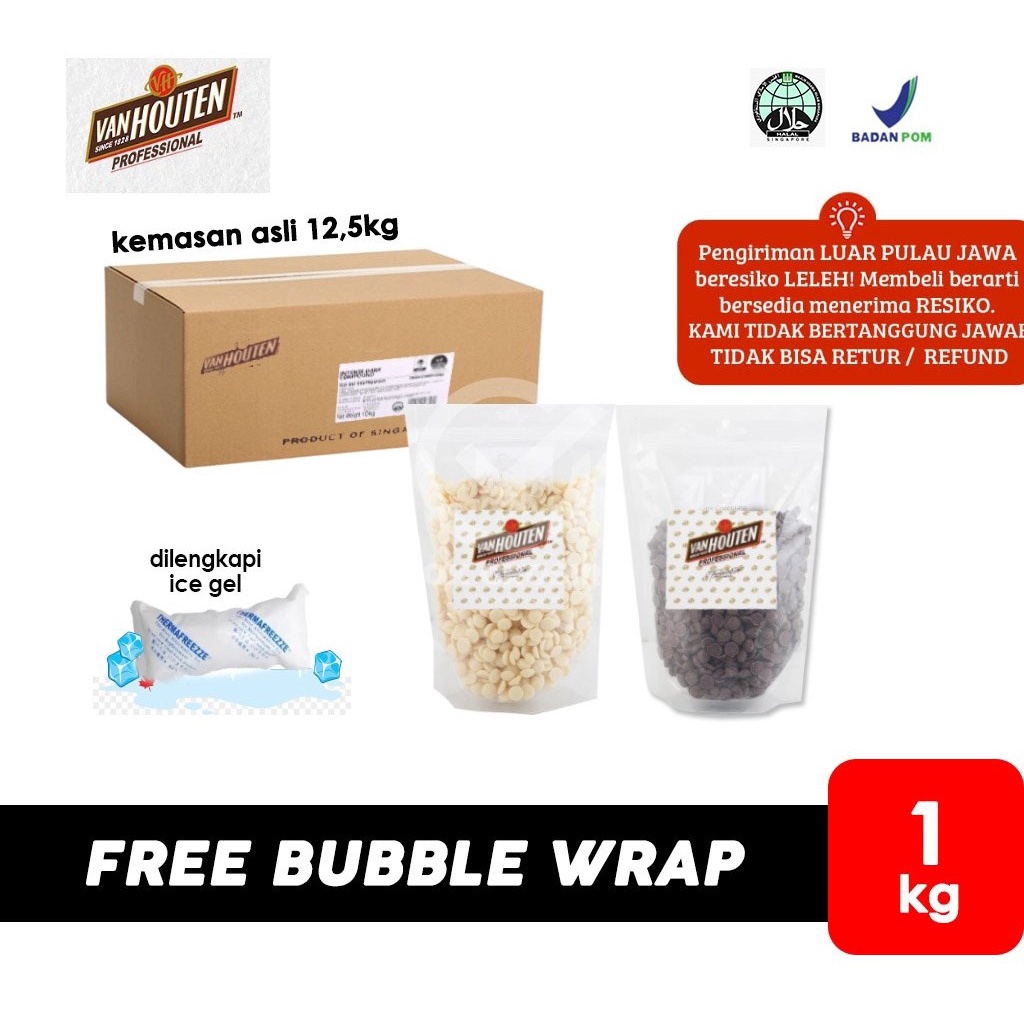 

Van Houten Coklat Couverture +Ice Gel (1kg) KHUSUS INSTANT & NEXT DAY