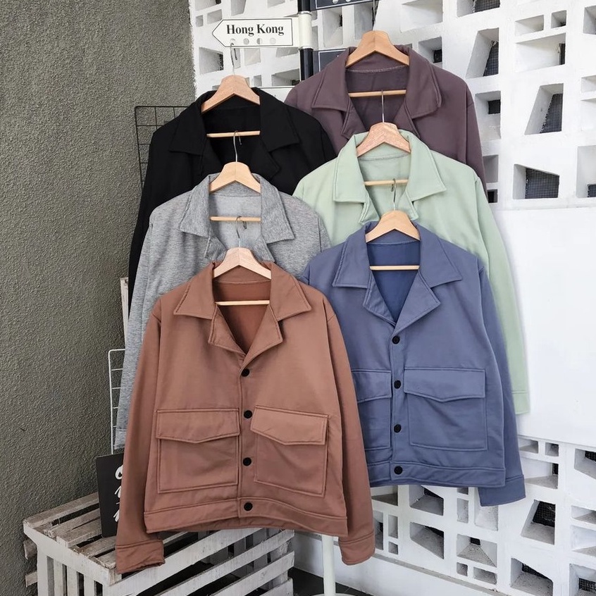 Outwear Yeoja Trendy Agra Button Bahan Pleece Terbaru Korean Style