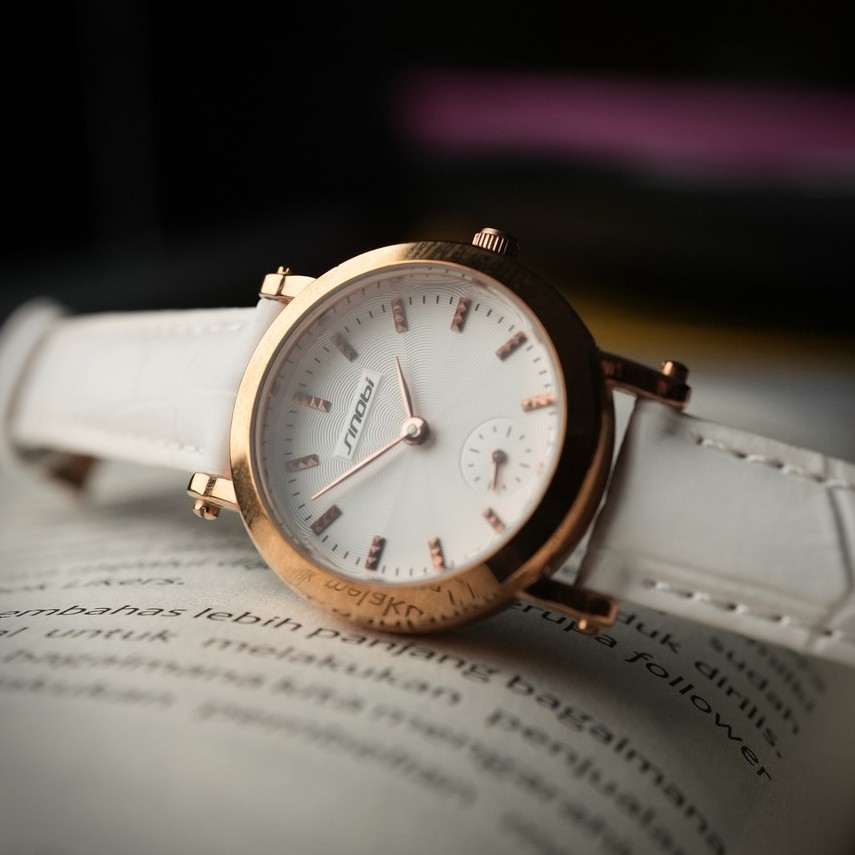 Sinobi Jam Tangan Kulit Wanita SS21-2 8186 Putih