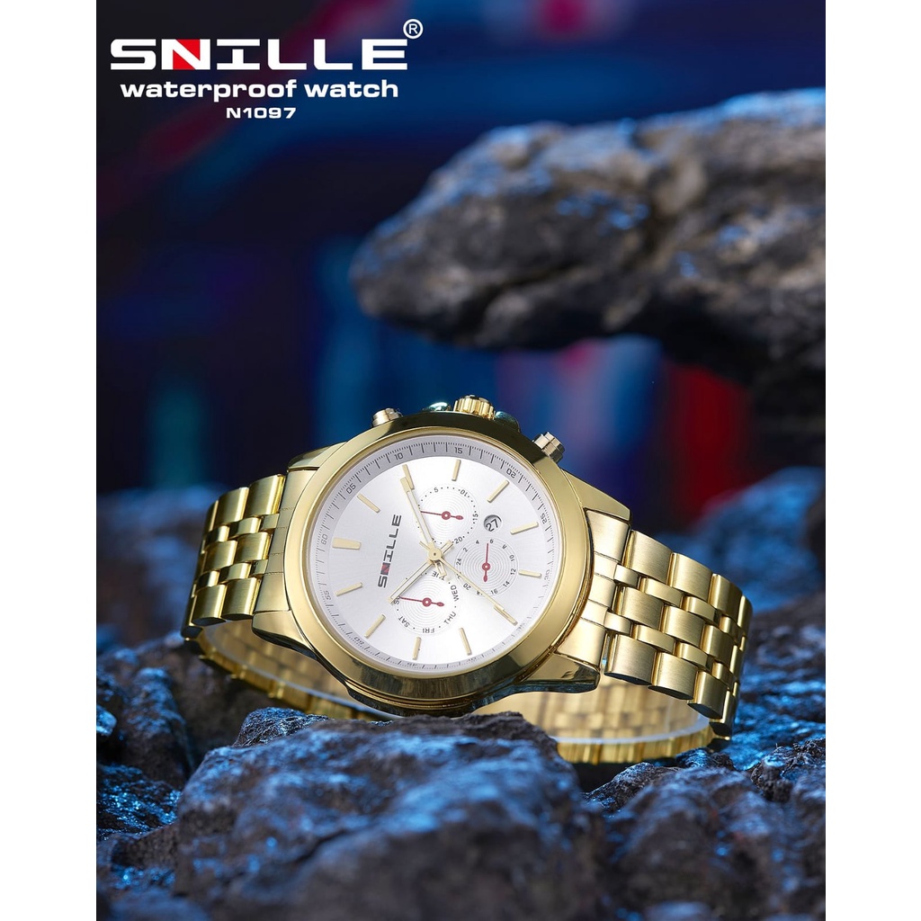 JAM TANGAN PRIA SNILLE WATCH ORIGINAL TYPE N1097/ JAM TANGAN PRIA STAINLESS STELL/ JAM TANGAN PRIA TANGGAL AKTIF