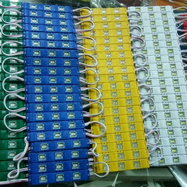 LAMPU LED MODULE 3 WATT 12 VOLT LED MODULE 3 MATA BESAR TERANG LAMPU LED 3 MATA 24 V 3 Watt Modul LED 3 Titik Variasi Truk Bus Neon