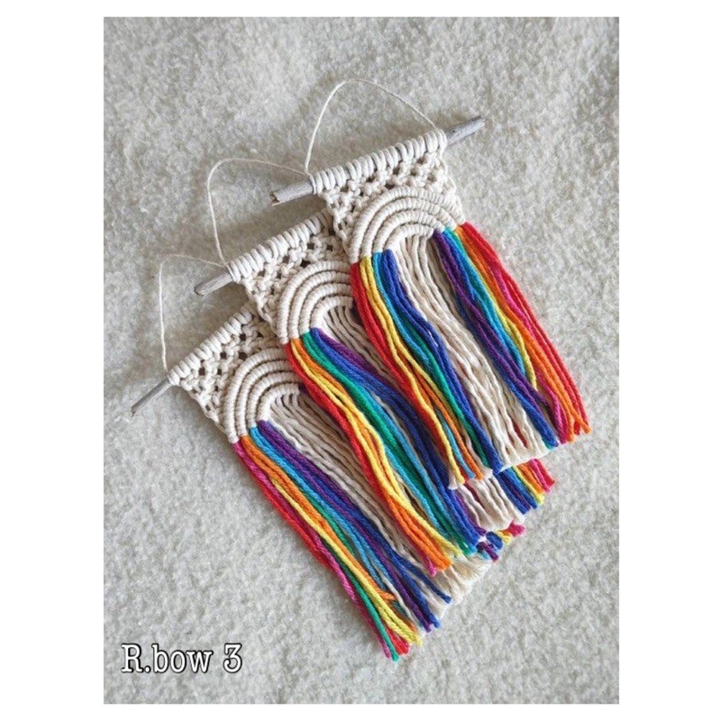 macrame rainbow hiasan dinding pintu kamar