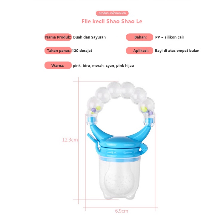 Empeng Dot Buah Anak Bayi Fruit Feeder Rattle Teether Kompeng Pacifier Gigitan Bayi (E30)-7
