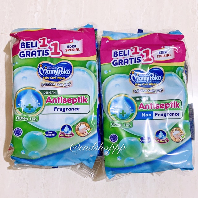 MamyPoko Tissue Basah Antibacterial With Green Tea (BUY 1 GET 1)