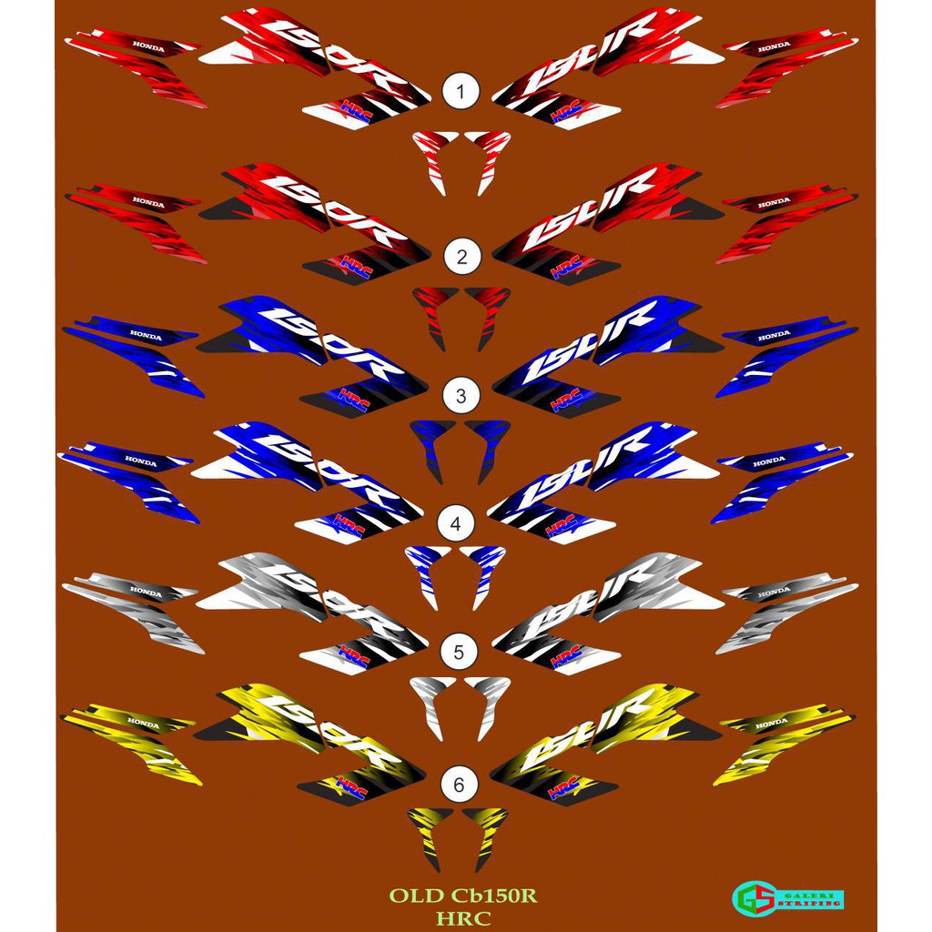 Stiker Stripping Variasi Honda OLD CB150R HRC / OCB HRC