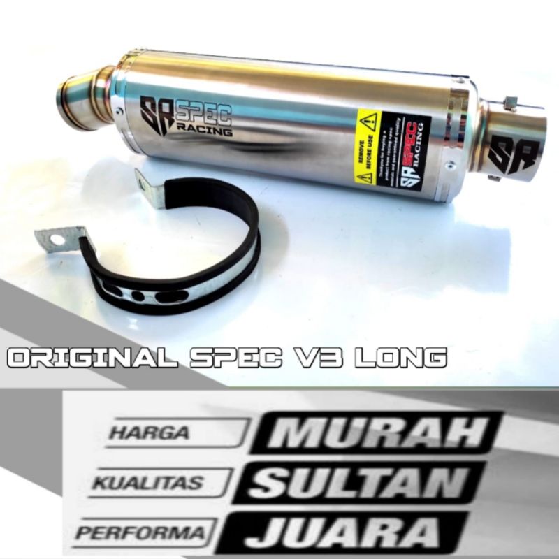 silincer knalpot racing original SPEC RACING V3 LONG trioval FREE LASER/TAG NAMA SUKA SUKA, silincer racing-1