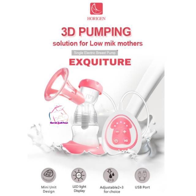 POMPA ASI ELEKTRIK HORIGEN EXQUITURE 3D ELECTRIC BREAST PUMP