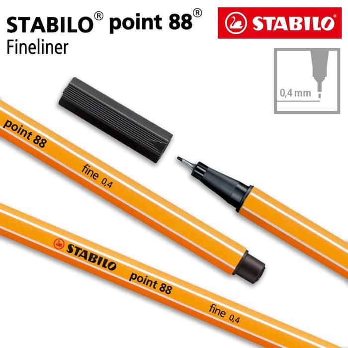 

NEW SALE STABILO POINT 88 BLACK 1PCS / FINELINER / PEN WARNA HITAM