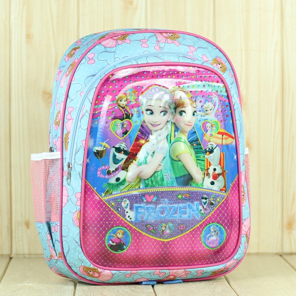 Tas Ransel Perempuan Anak Lampu Karakter Frozen Biru Murah 3D Tas Termurah Gendong Perempuan Sd Tk