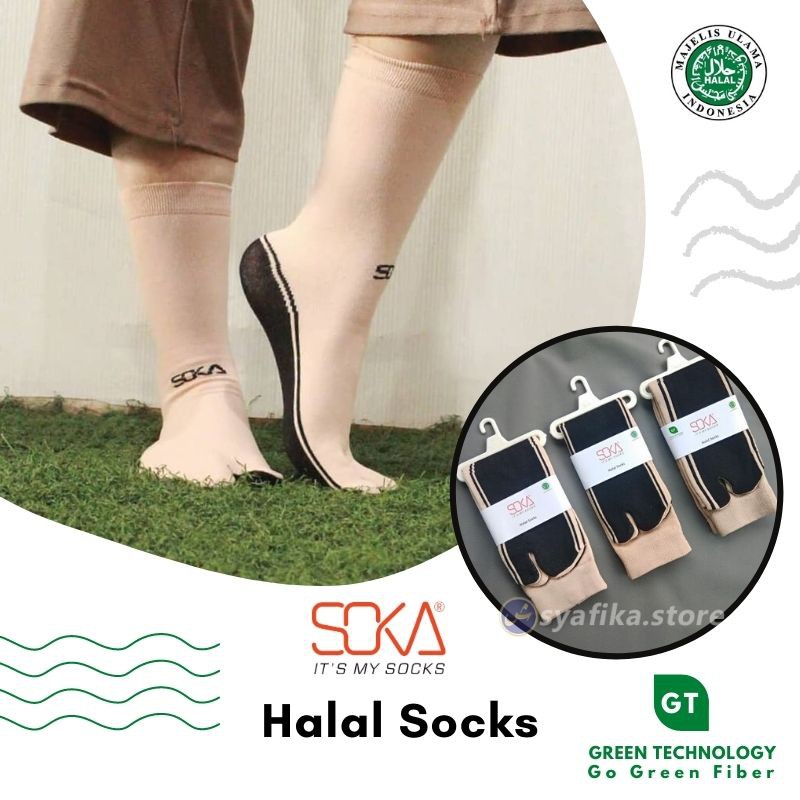 Kaos Kaki SOKA Jempol Skin Telapak Hitam | SOKA Skin Series