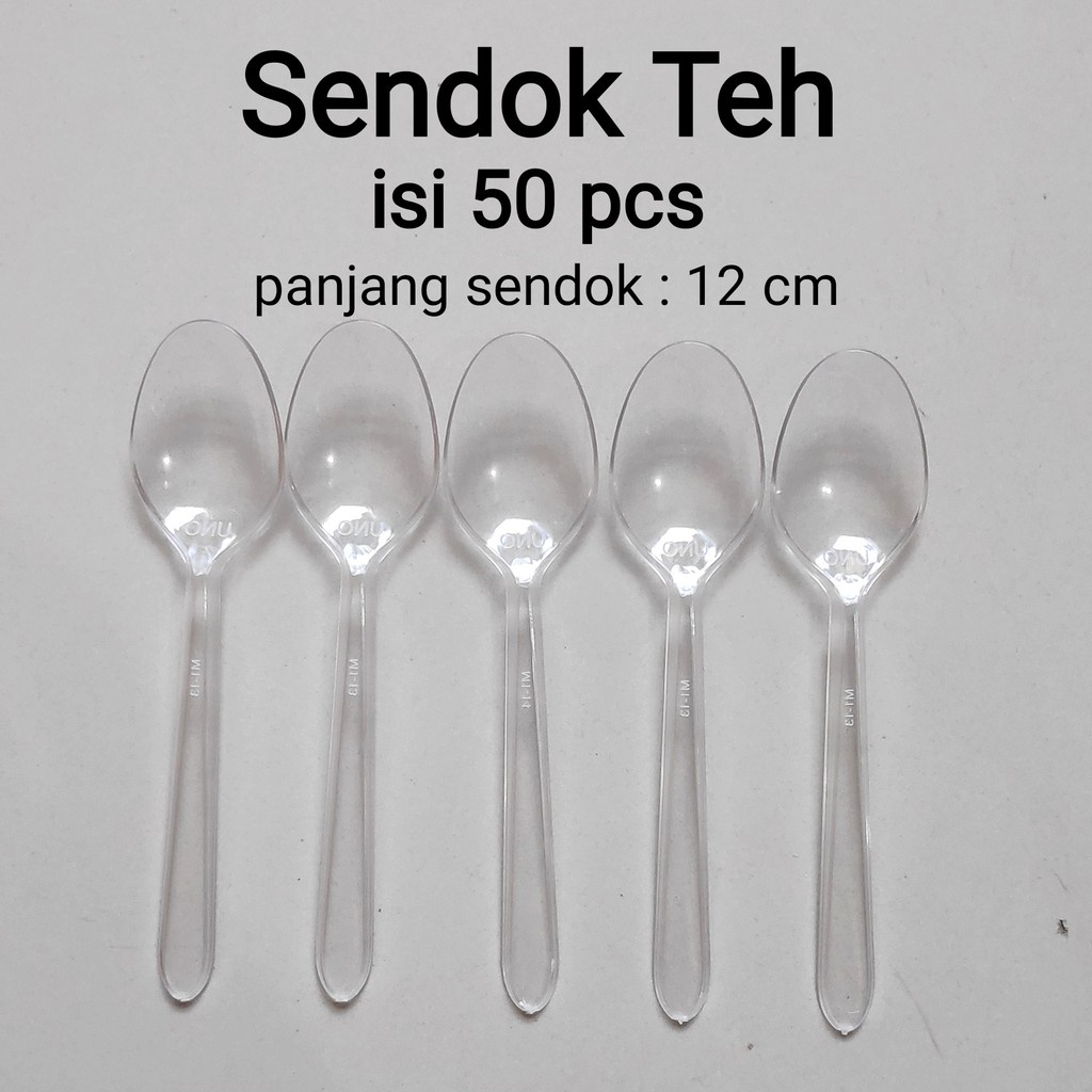 STG Bening (50pcs) Sendok Plastik Bening Kecil Sendok Eskrim