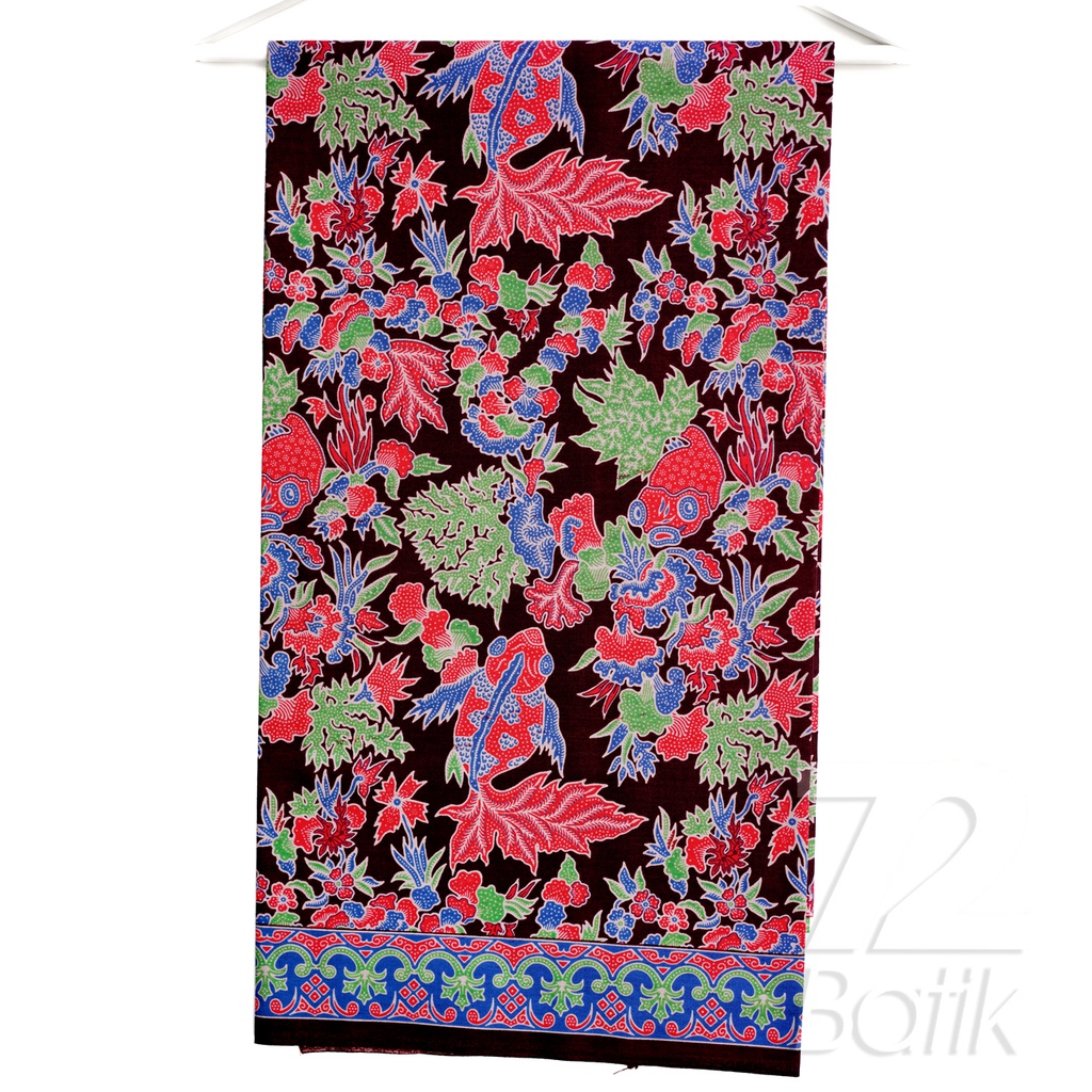 BAJU BATIK PRIA Kemeja Lengan Panjang Slimfit Premium Motif Ikan Koi Warna Hitam Nila Hijau 722208 Cap 72 - Baju Kemeja Atasan Pakaian Setelan Batik Pria Cowok Laki Laki Remaja Keluarga Kantor Lengan Panjang Modern Slimfit Slim Fit Premium Kekinian