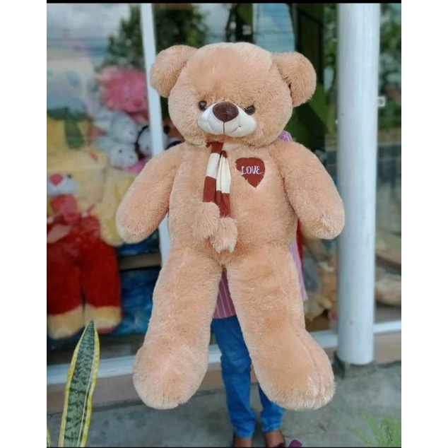 boneka teddy bear love syal premium SNI