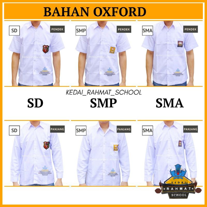 Cod Seragam Sekolah Baju Sd Smp Sma Mts Smk Oxford Super Tebal Lengan Panjang Pendek Shopee Indonesia