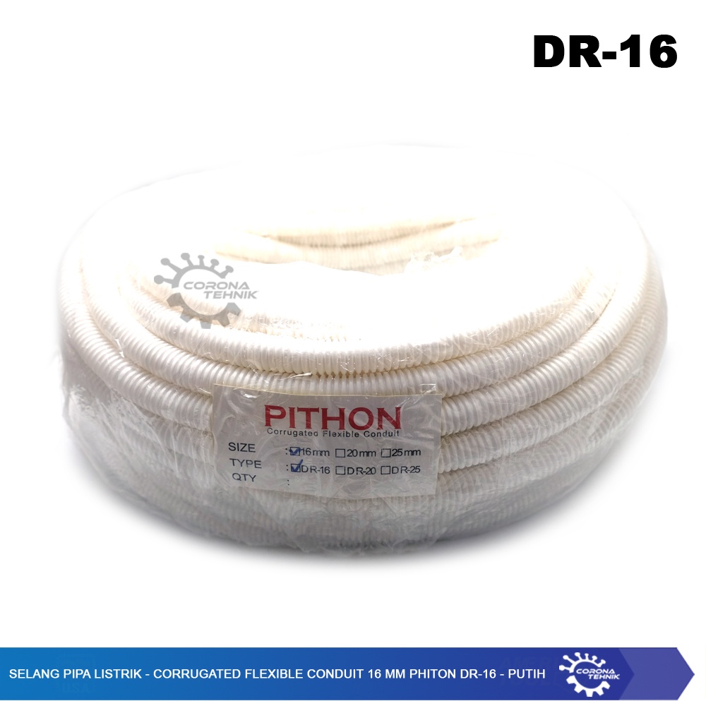 DR-16 - Selang Pipa Listrik - Corrugated Flexible Conduit 16 mm Phiton