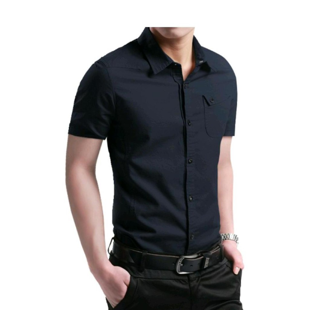 Recommended Ns Fc Ronny Kem Kemeja Pria Lengan Tangan Pendek Polos Hitam Putih Navy Abu Khaki Coklat