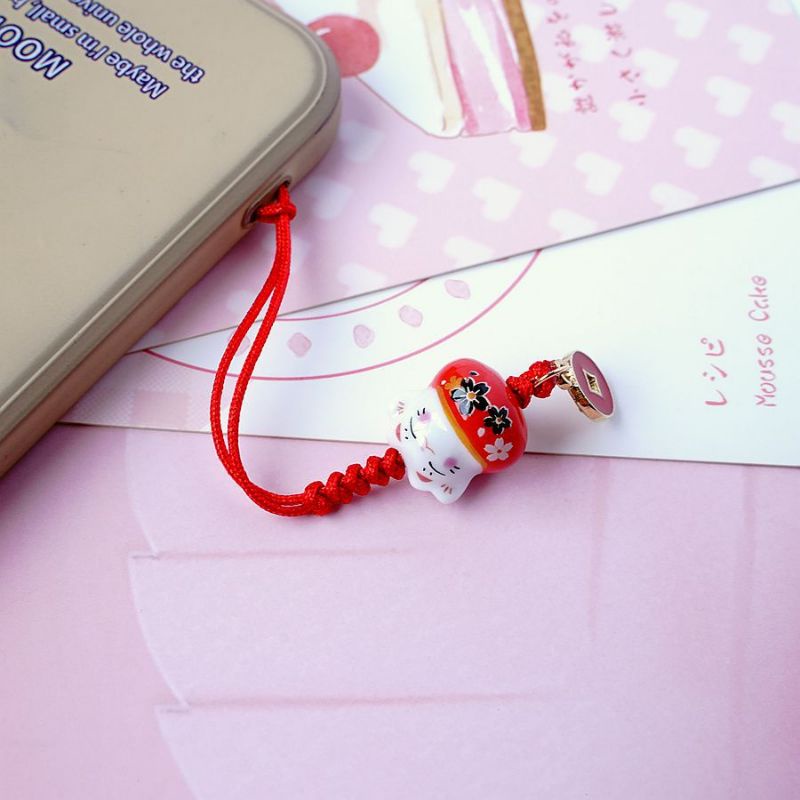 ACC Market88 Gantungan lucky cat maneki neko gantungan kunci dan handphone hp kucing hoki