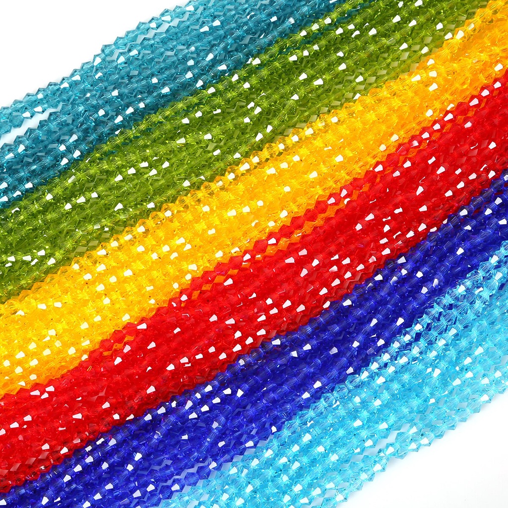 6 Mm 50 Pcs Multicolor Bulat Kaca Kristal Spasi Manik-manik Longgar Membuat Perhiasan DIY Kerajinan Jahit Pakaian Aksesoris Dekorasi