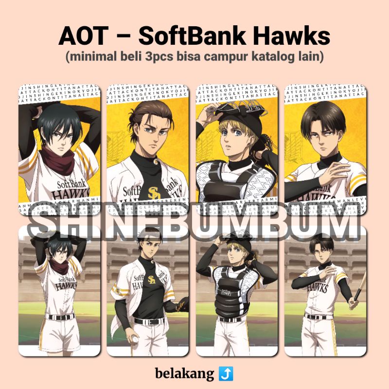 Photocard Anime Attack on Titan SoftBank Hawks (2 sisi)