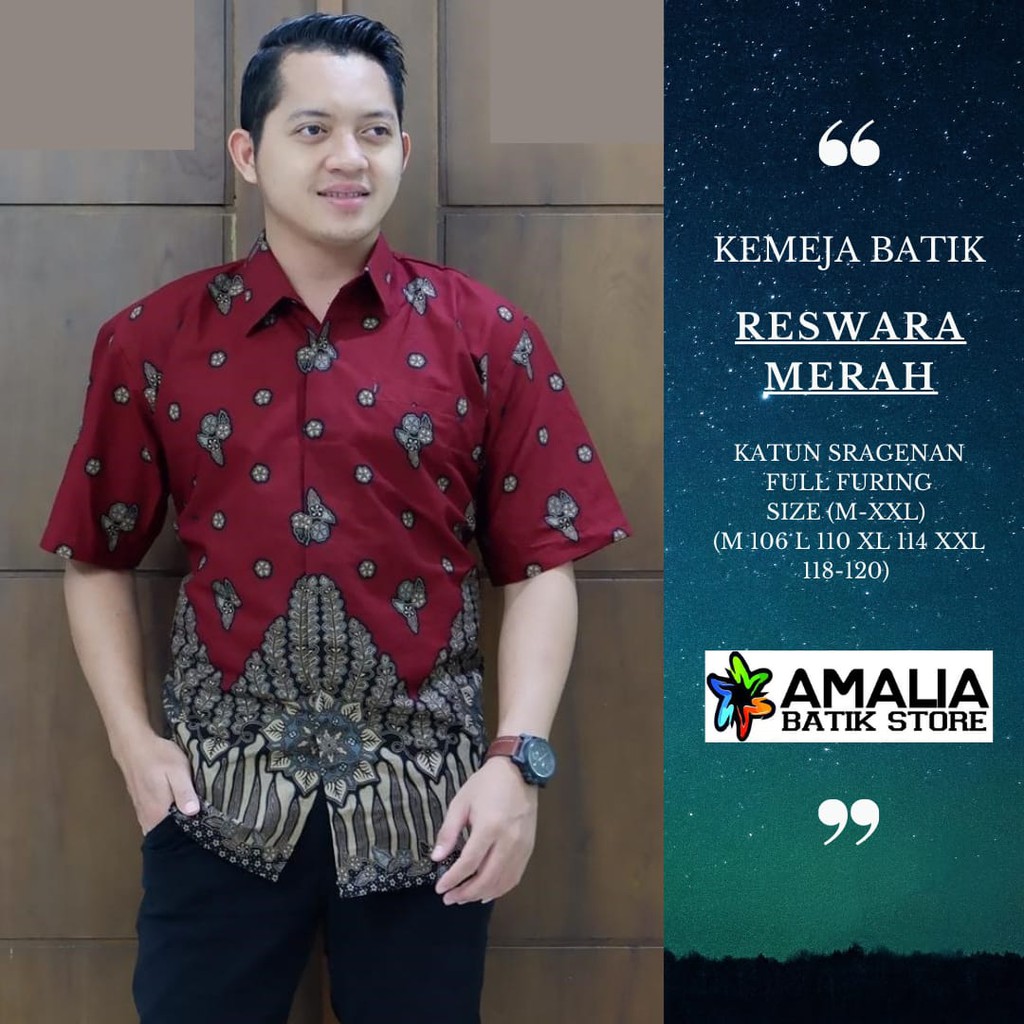 RESWARA MERAH BATIKSOLOAMANAH BATIKSOLOAMANAH KEMEJA BATIK SOLO PRIA LENGAN PANJANG PENDEK LAPIS FURING ATASAN PREMIUM MODERN KATUN HALUS KEMBANG PINURBO TUMAN PRASTOWO FLORIST MINOLYO KLA MODANG NEVY RAFANDA GARAGA PRABUSENO DAGEL IJO TRENDY AMALIA KLA