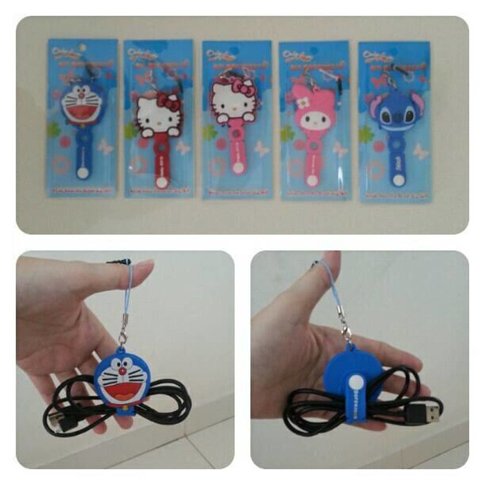 gantungan pluggy karakter + pengikat kabel multifungsi