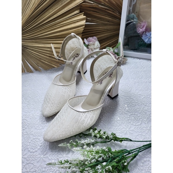 sepatu Rafaizoutfit nataly wrna broken white tinggi 7cm tahu