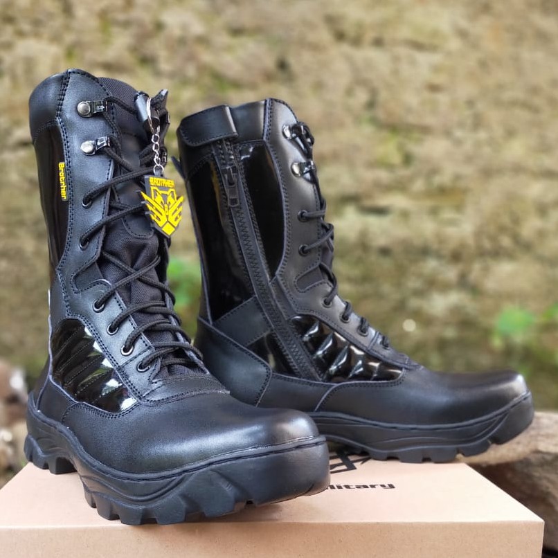 Sepatu Pdl BROTRHER Phantom Kulit Asli Sepatu PDL Tni Polri Security Satpam Sepatu Boots Pria Wanita