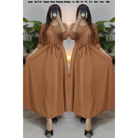 GAMIS VOXY MAYUNG POLOS PREMIUM BUSUI RESLETING TIMBUL