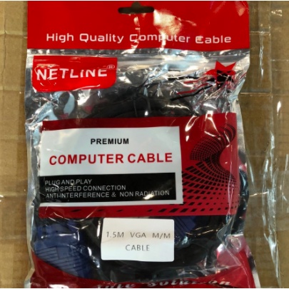 Kabel VGA Netline 1,5M 3M / Vga Cable male to male