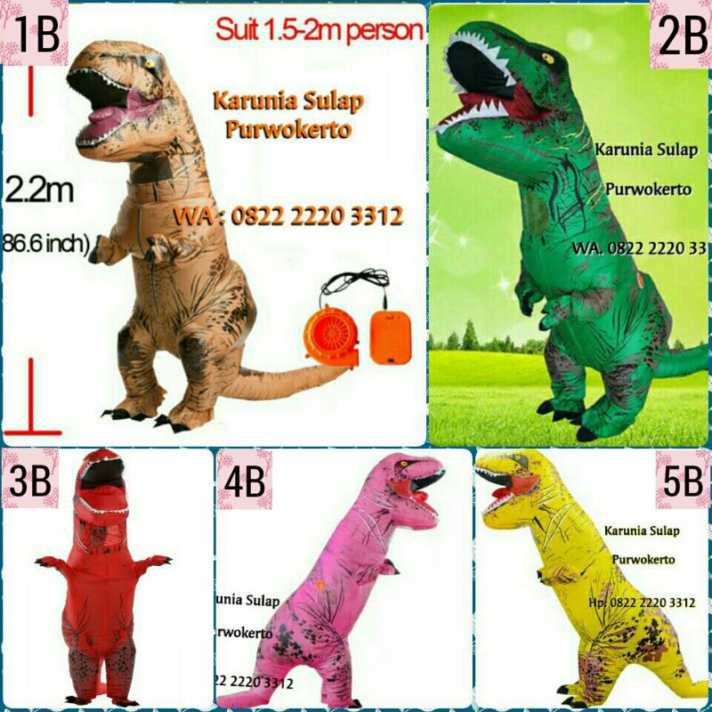 KOSTUM DINO T-REX COSPLAY BADUT PESTA DINOSAURUS T REX DEWASA CARNAVAL