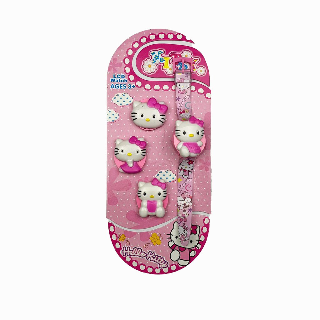 JAM TANGAN ANAK PEREMPUAN KARAKTER HELLO KITTY 1 SET GROSIR MURAH