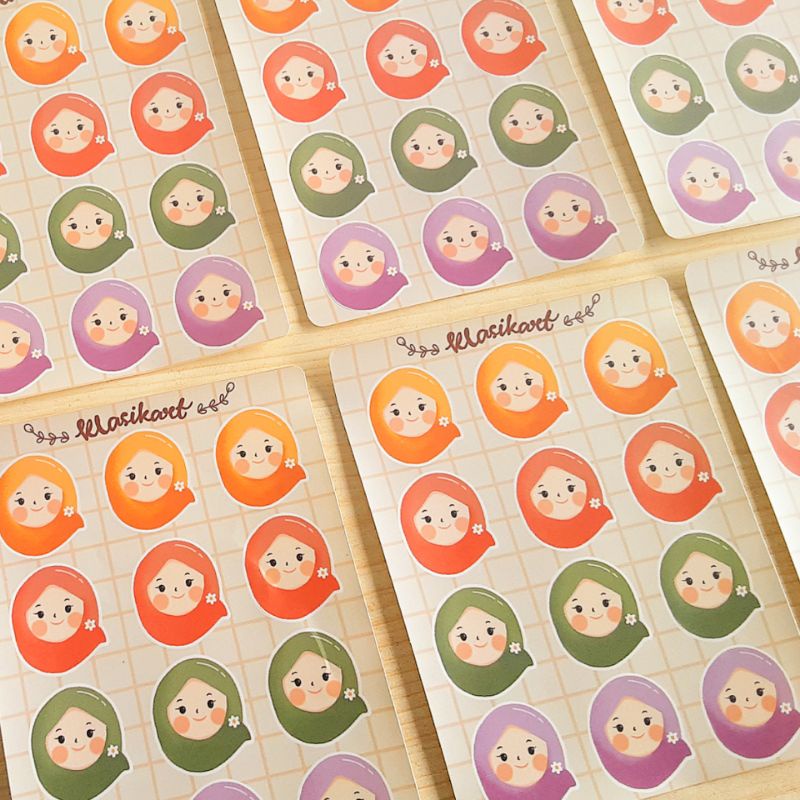 

Cute Sticker Sheet Hijab Series 2