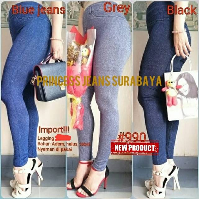 LEGGING SEAMLESS SKINNY MOTIF JEANS / Legging seamless / legging / legging wanita / legging senam