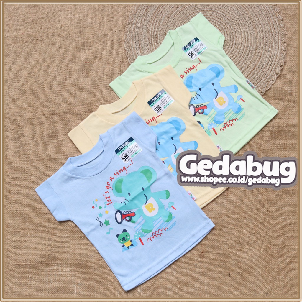 (3pcs) Kaos Oblong Ridges | Oblong Anak Warna Motif Karekter
