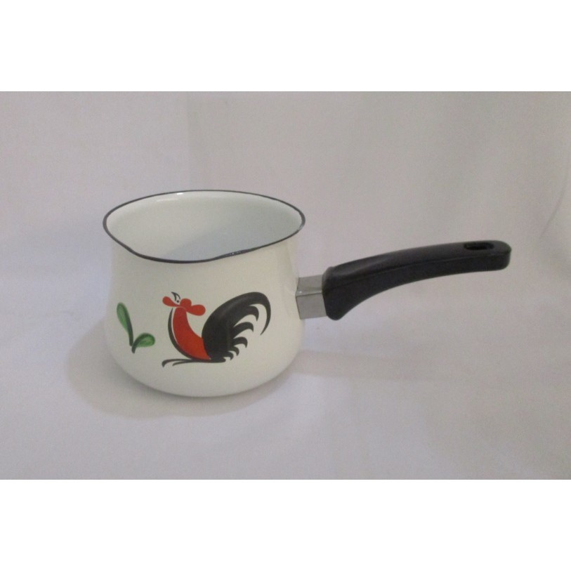 Panci Enamel Single Handle Kukuruyuk Milk Pan Ejire Kedaung