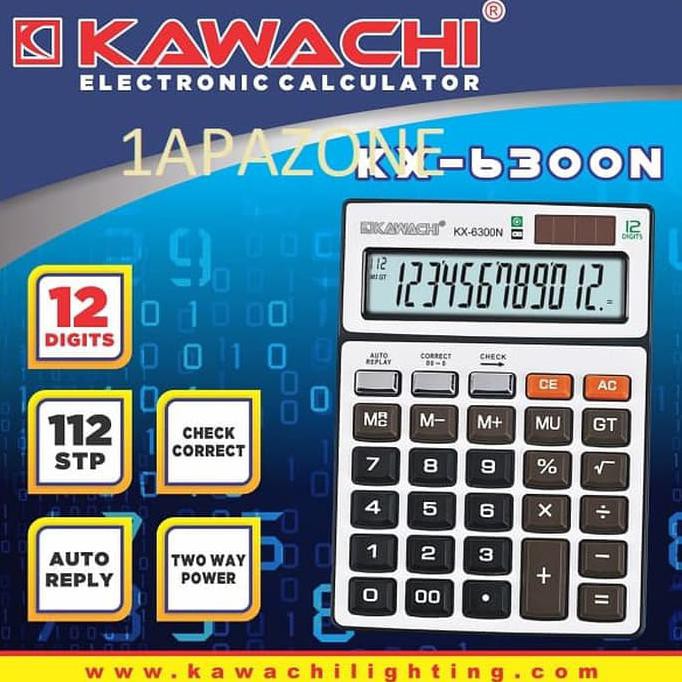 

New Kalkulator Electronic 12Digits Kx-6300N Kawachi Kualitas Baik
