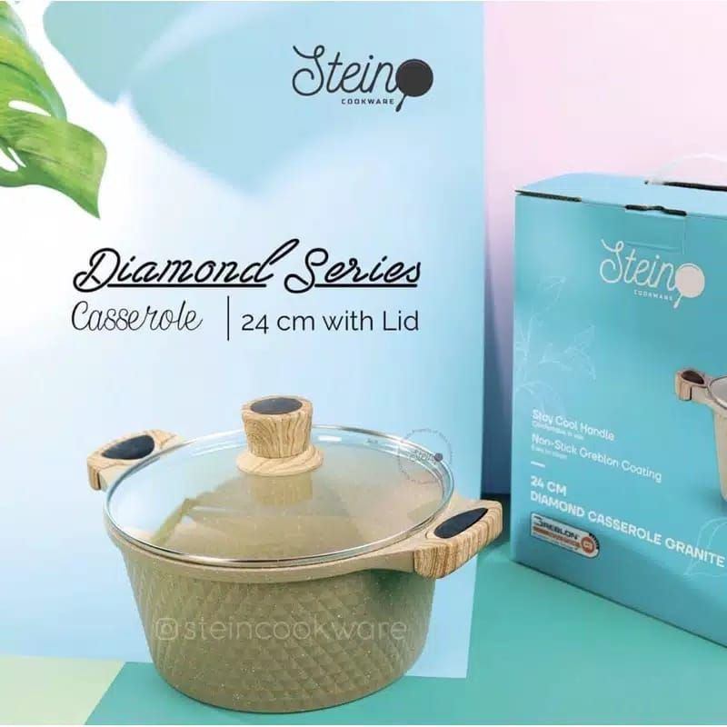 [FREE BUBBLE WRAP] 100% ORI Amber Set Diamond Series Casserole 20 &amp; 24cm Stein Steincookware