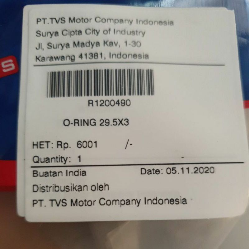 Oring Tutup Klep Neo/Apache TVS