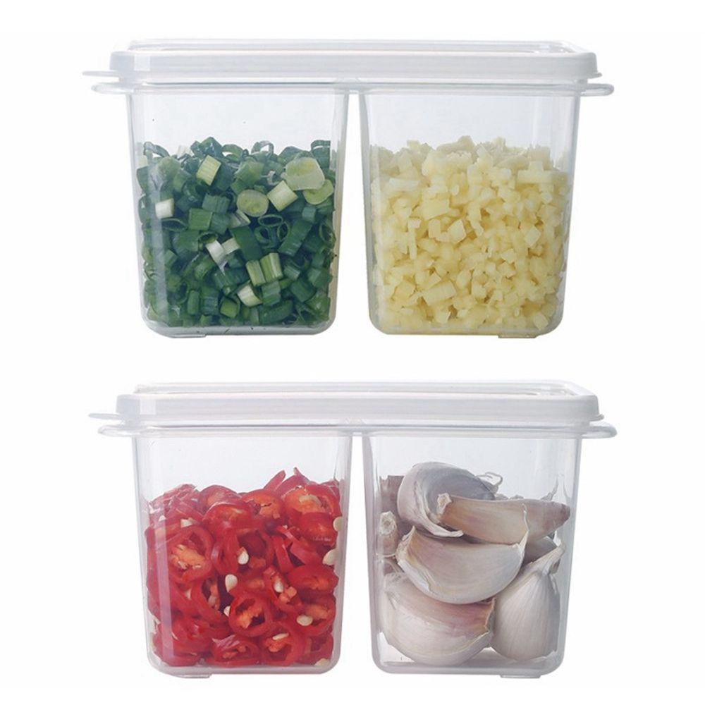 [Elegan] Kotak Bawang Putih 2Pcs /Set Multifungsi Hijau Bawang Pengawet Kulkas Organizer Dapur Gadget Freshness Fresh Keeping Box