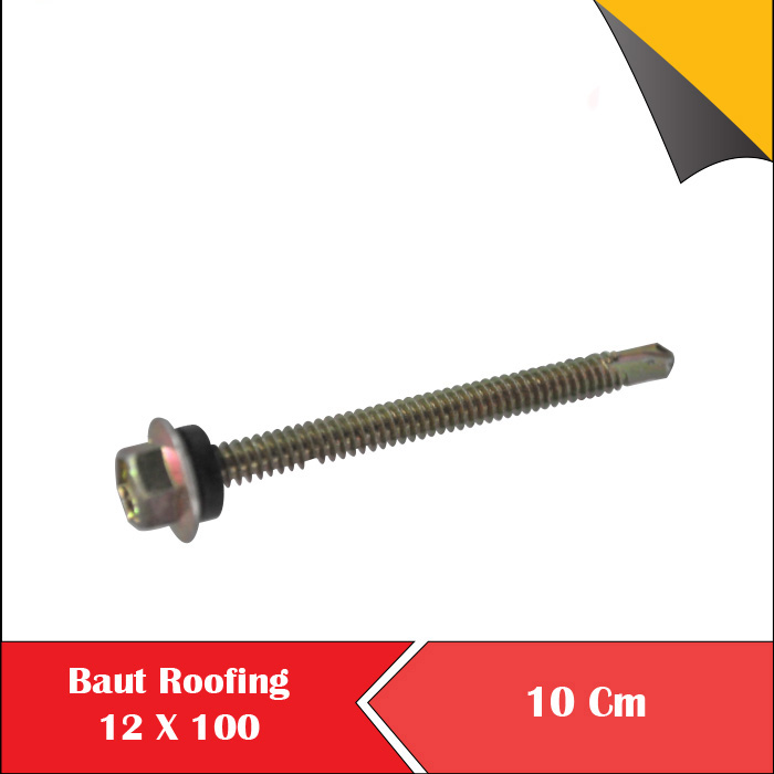 BAUT BAJA RINGAN 12X100 BAUT ROOFING 10CM 20PCS PER BUNGKUS